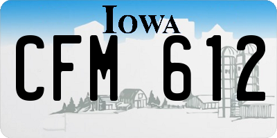 IA license plate CFM612