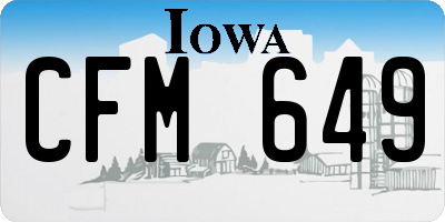 IA license plate CFM649