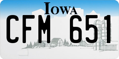 IA license plate CFM651