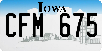 IA license plate CFM675