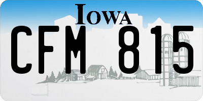 IA license plate CFM815