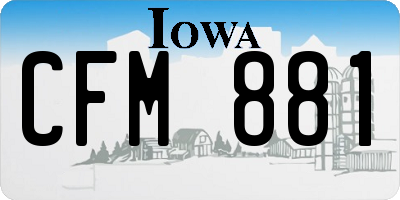 IA license plate CFM881