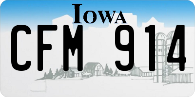 IA license plate CFM914