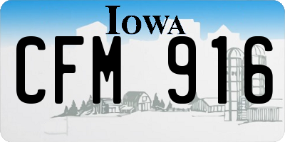 IA license plate CFM916