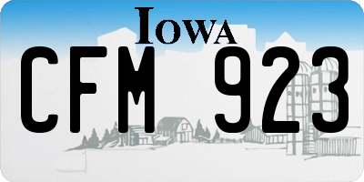 IA license plate CFM923