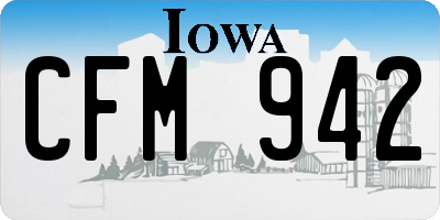 IA license plate CFM942