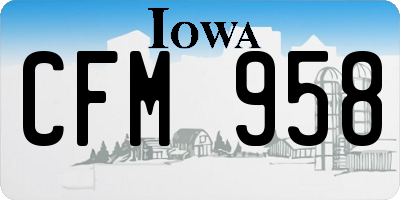 IA license plate CFM958