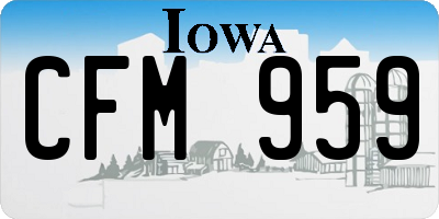 IA license plate CFM959