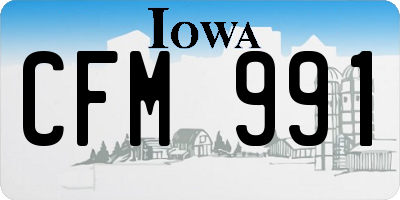 IA license plate CFM991