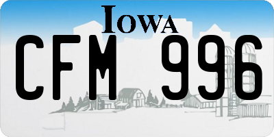 IA license plate CFM996