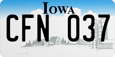 IA license plate CFN037