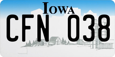 IA license plate CFN038