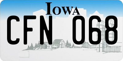 IA license plate CFN068