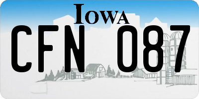 IA license plate CFN087