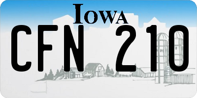 IA license plate CFN210