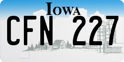 IA license plate CFN227