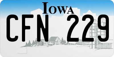 IA license plate CFN229