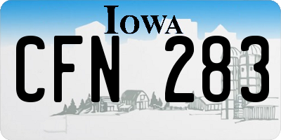 IA license plate CFN283