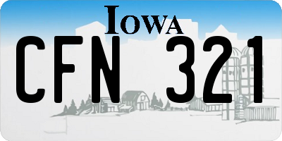 IA license plate CFN321