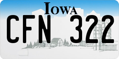IA license plate CFN322