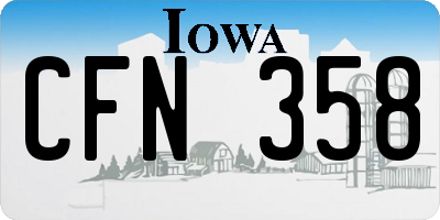 IA license plate CFN358