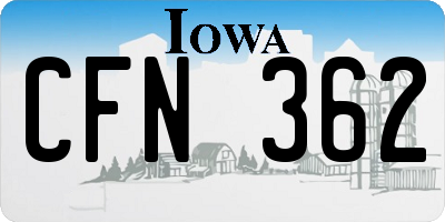 IA license plate CFN362