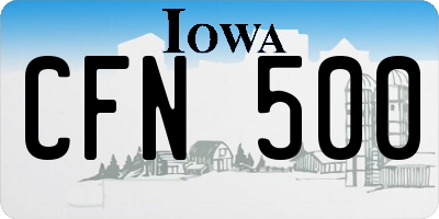 IA license plate CFN500