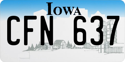 IA license plate CFN637