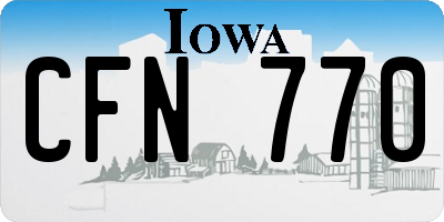 IA license plate CFN770