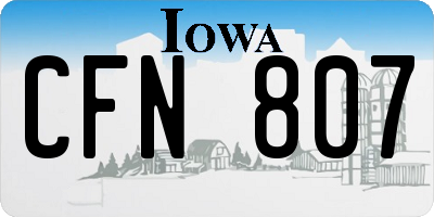 IA license plate CFN807