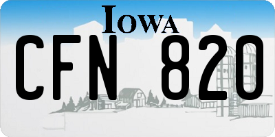 IA license plate CFN820