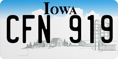 IA license plate CFN919