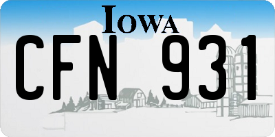 IA license plate CFN931