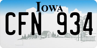IA license plate CFN934