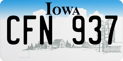 IA license plate CFN937