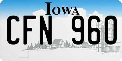 IA license plate CFN960
