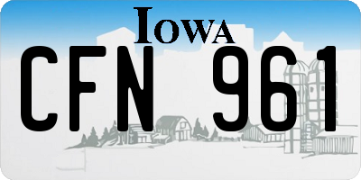 IA license plate CFN961