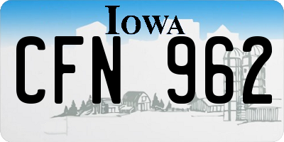 IA license plate CFN962
