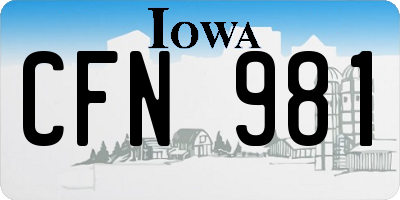 IA license plate CFN981