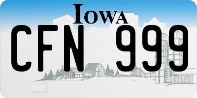 IA license plate CFN999