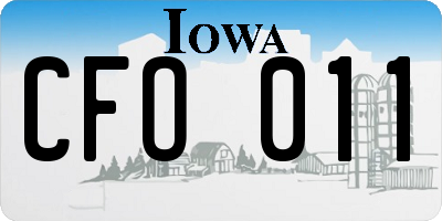 IA license plate CFO011