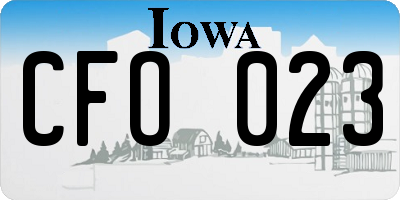 IA license plate CFO023
