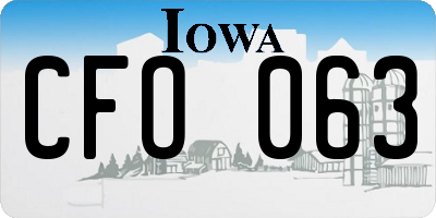 IA license plate CFO063