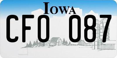 IA license plate CFO087