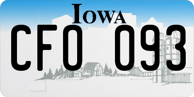 IA license plate CFO093