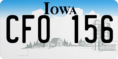 IA license plate CFO156