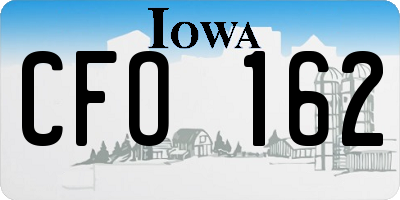 IA license plate CFO162