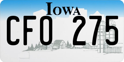 IA license plate CFO275