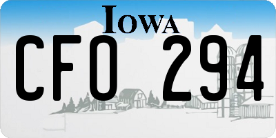 IA license plate CFO294
