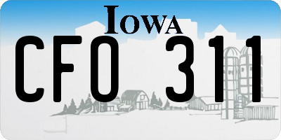 IA license plate CFO311